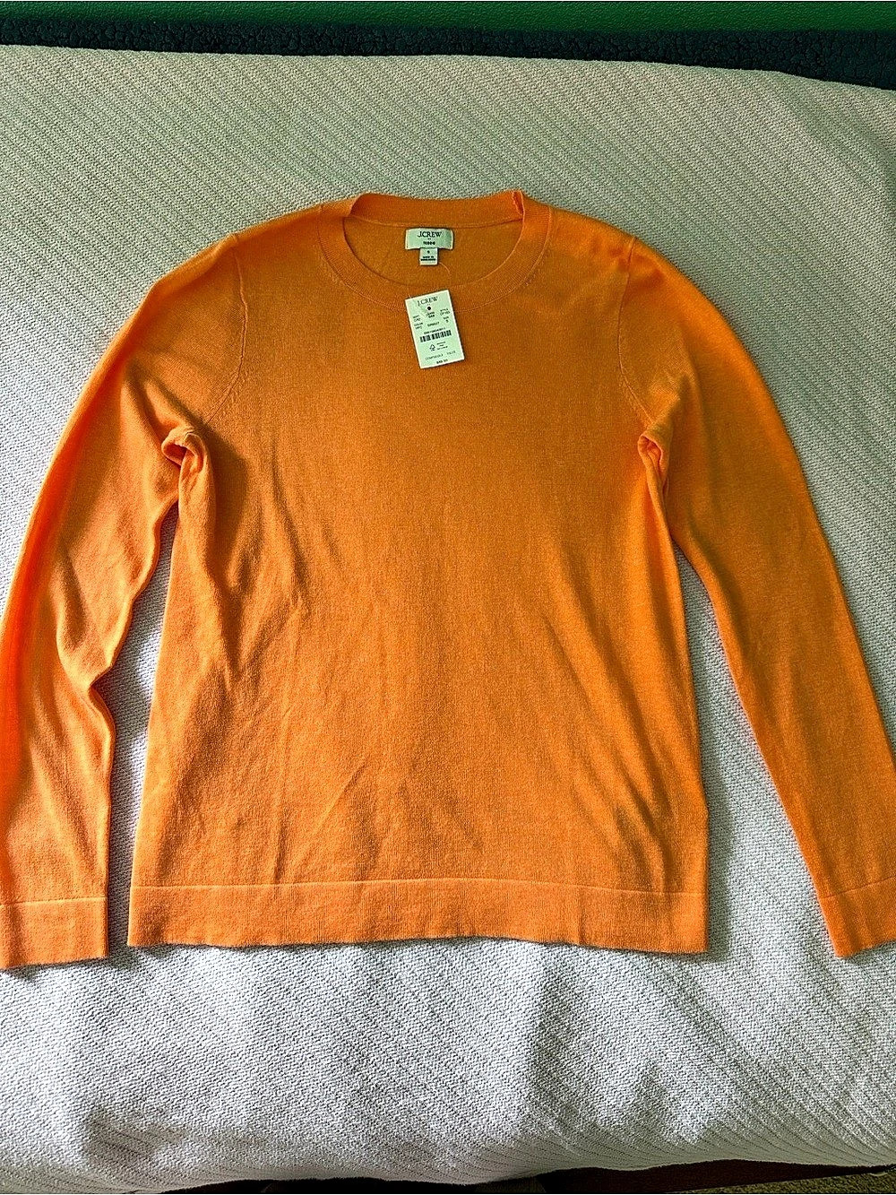 J.Crew Teddie Sweater cotton Crewneck Sweater in Orange Size Medium NWT
